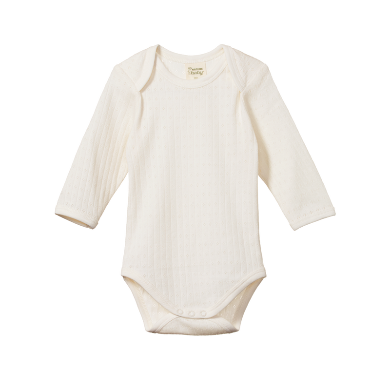 Buy Pointelle Long Sleeve Bodysuit Online in the United Kingdom Nature baby